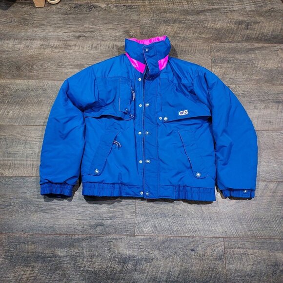 CB Sports Jackets & Blazers - Ski Jacket Vintage CB Sports 1980s Skiing Blue Puffy Hot Pink Outerwear Small